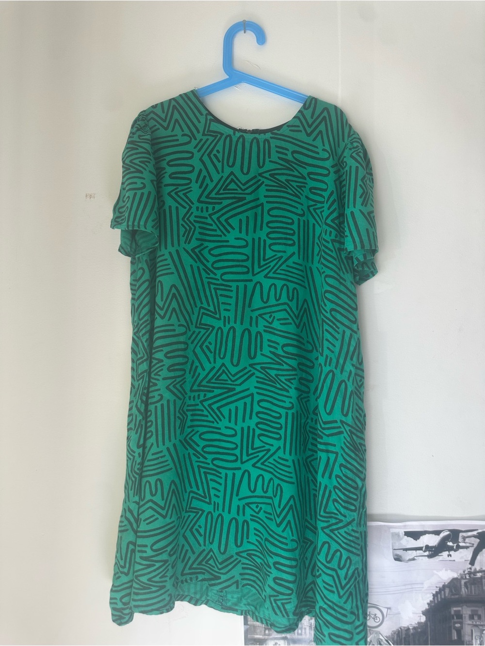 Nooworks Green and Black Geometric-Print Dress